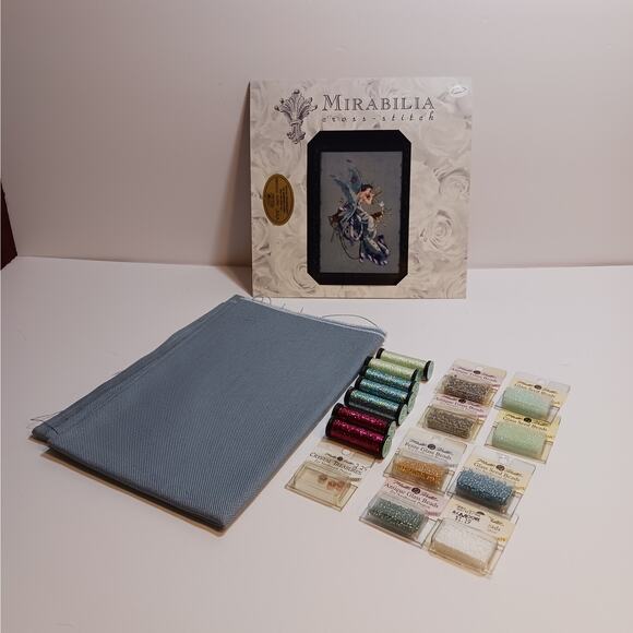 Mirabilia Midsummer Nights Fairy Cross Stitch Pattern with Linen Beads Kreinik - Picture 9 of 9